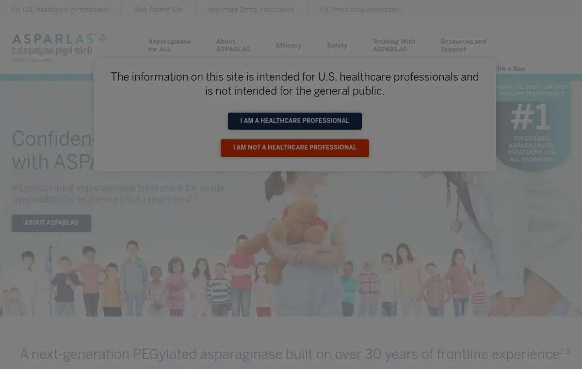 Homepage screenshot of Asparlas HCP