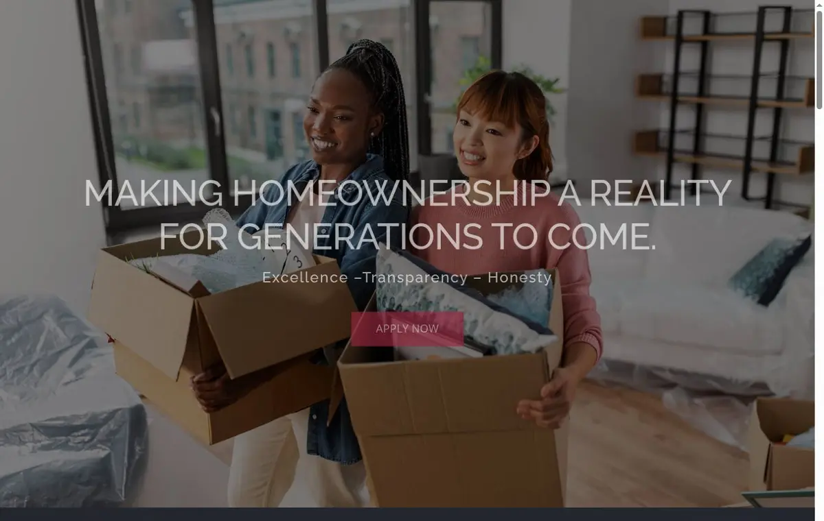 Homepage screenshot of Generation Mortgage