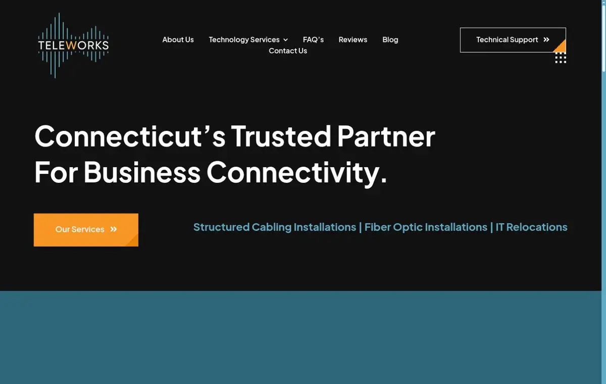 Homepage screenshot of Teleworks