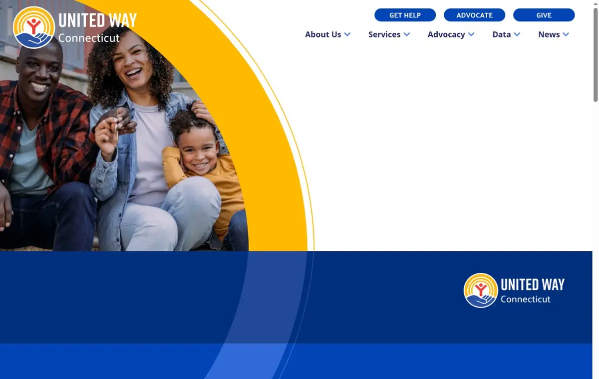 Homepage screenshot of United Way of Connecticut